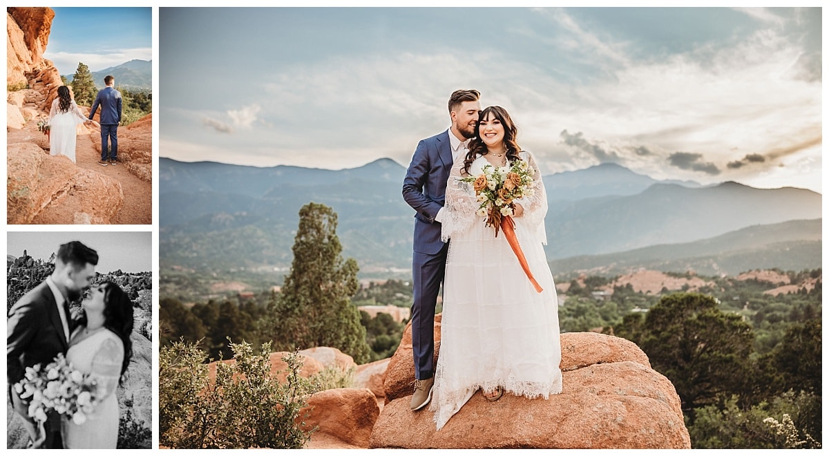 How To Elope In Colorado Springs, bride and groom at garden of the gods, GOG wedding, elopement in garden of the gods