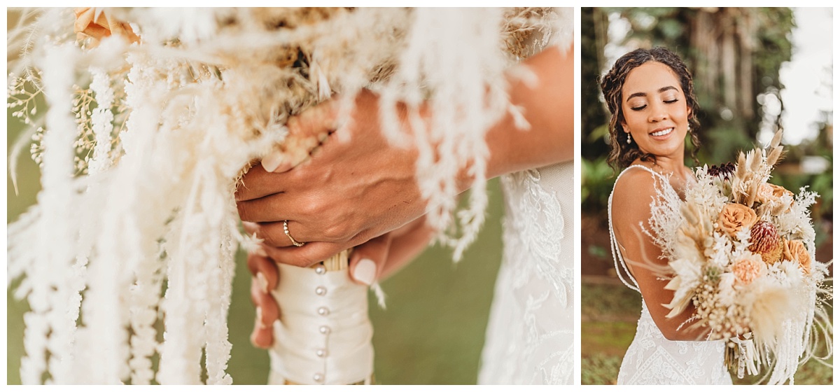 dainty wedding ring, dainty ring, bride holding her wedding bouquet, bridal portraits, bride photos, bride photos before ceremony