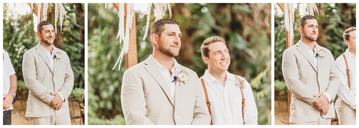 groom at the alter, groom reaction to bride, groom watching bride walk down the aisle, groom crying at seeing bride