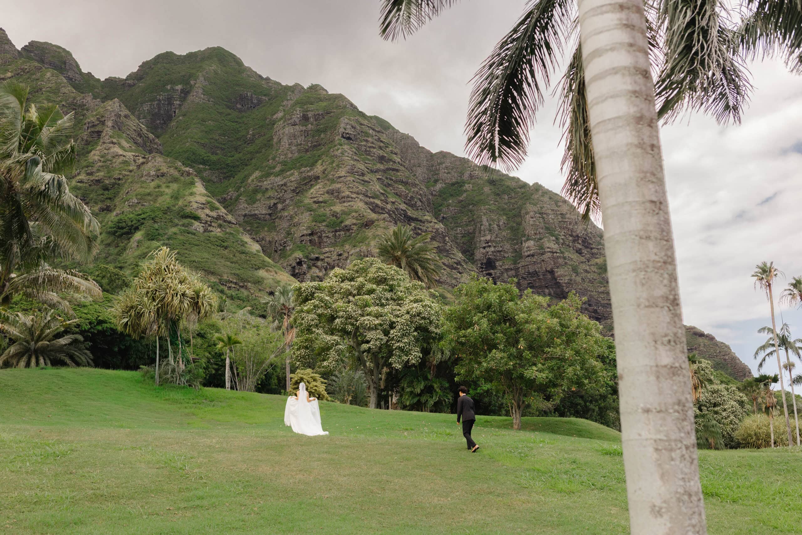 A bride and groom at an intimate wedding venue