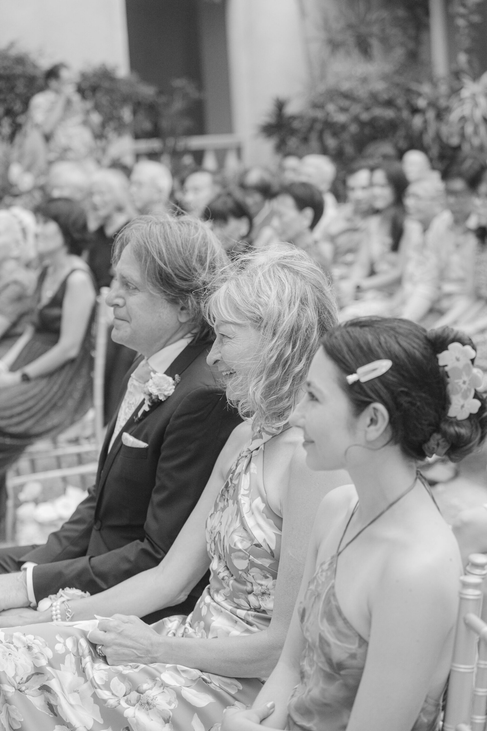 Wedding guests watching a wedding ceremony