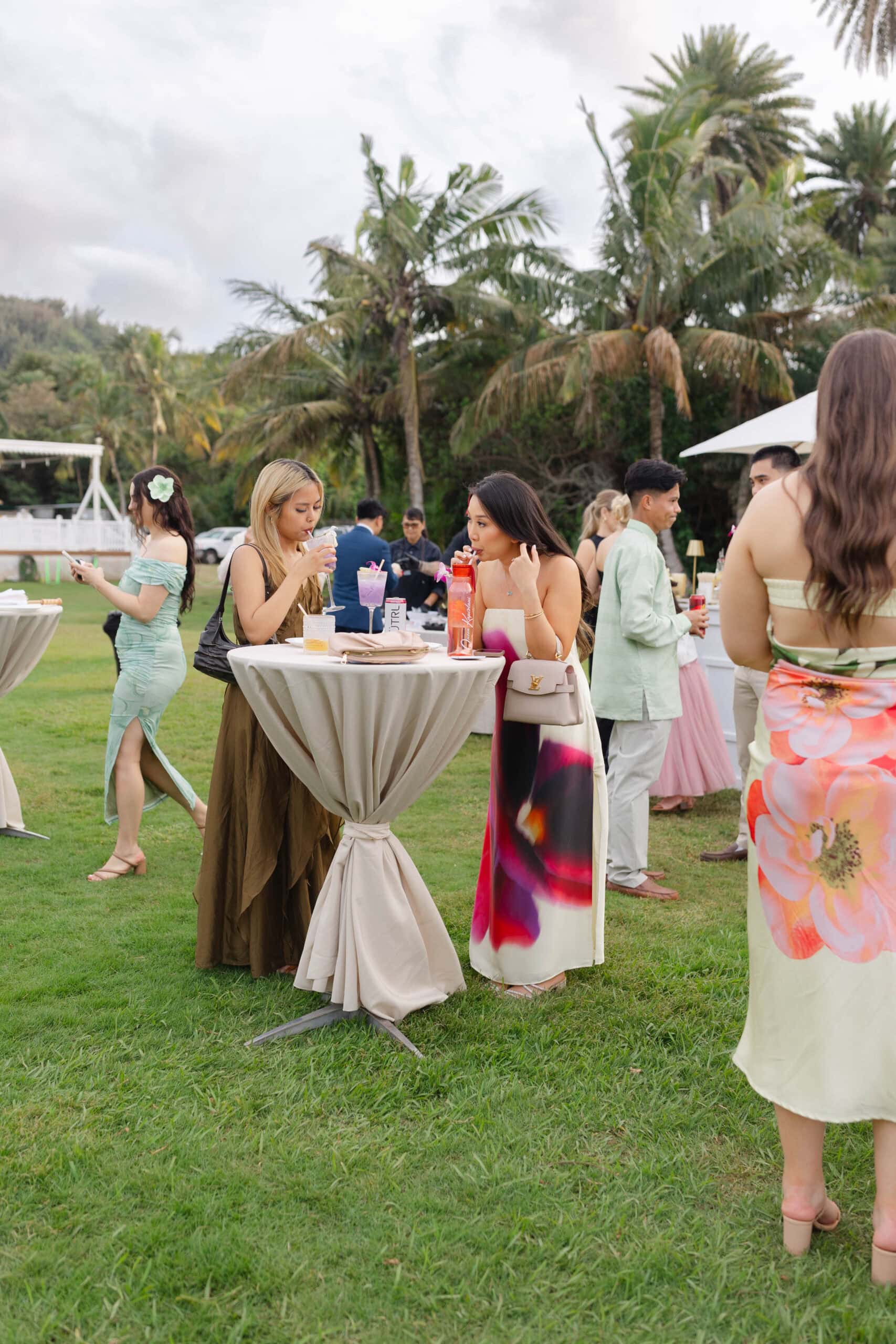 Wedding guests at an intimate wedding venue on oahu