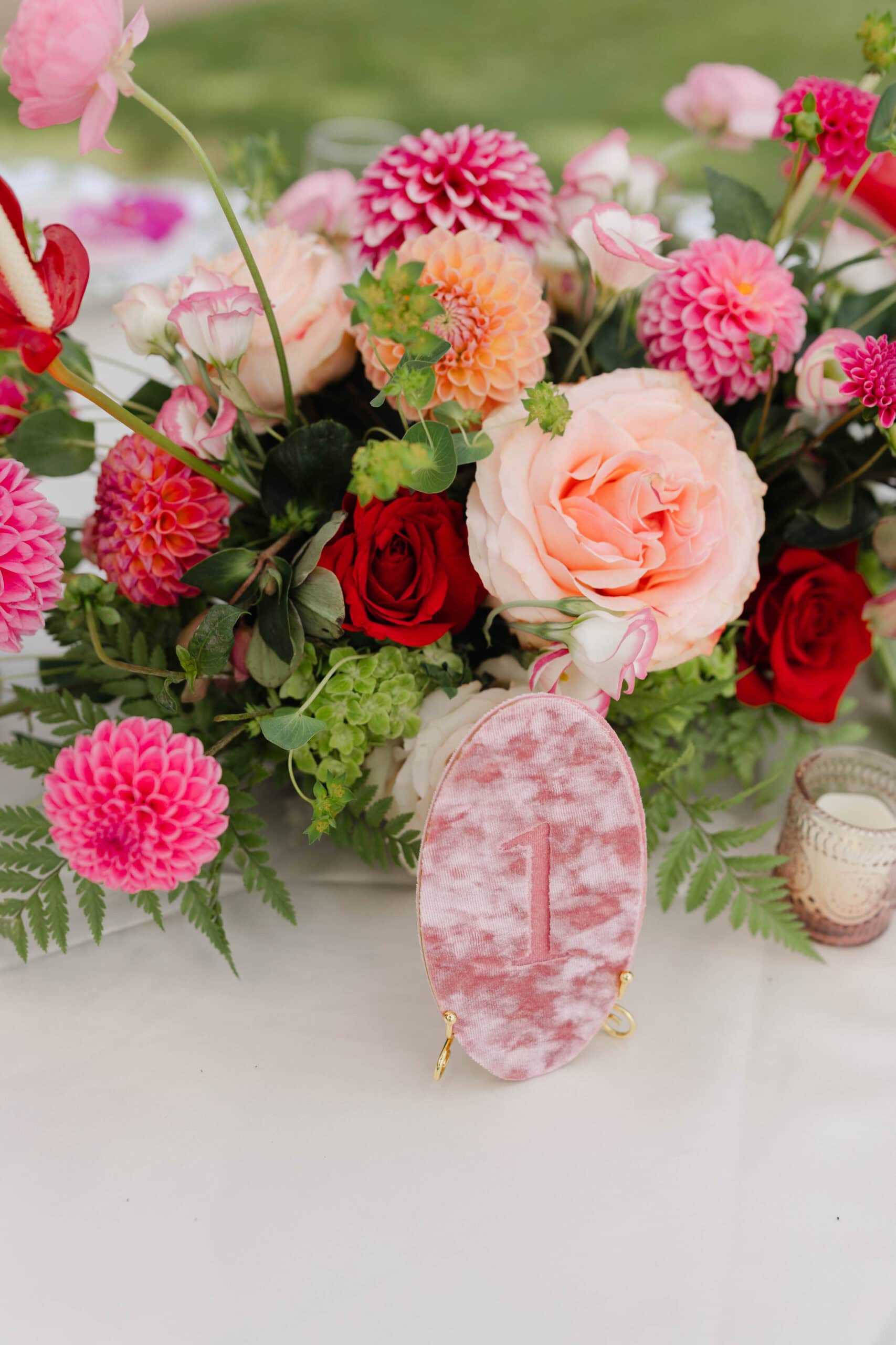 Wedding decor from a pink wedding at Olowalu Plantation House