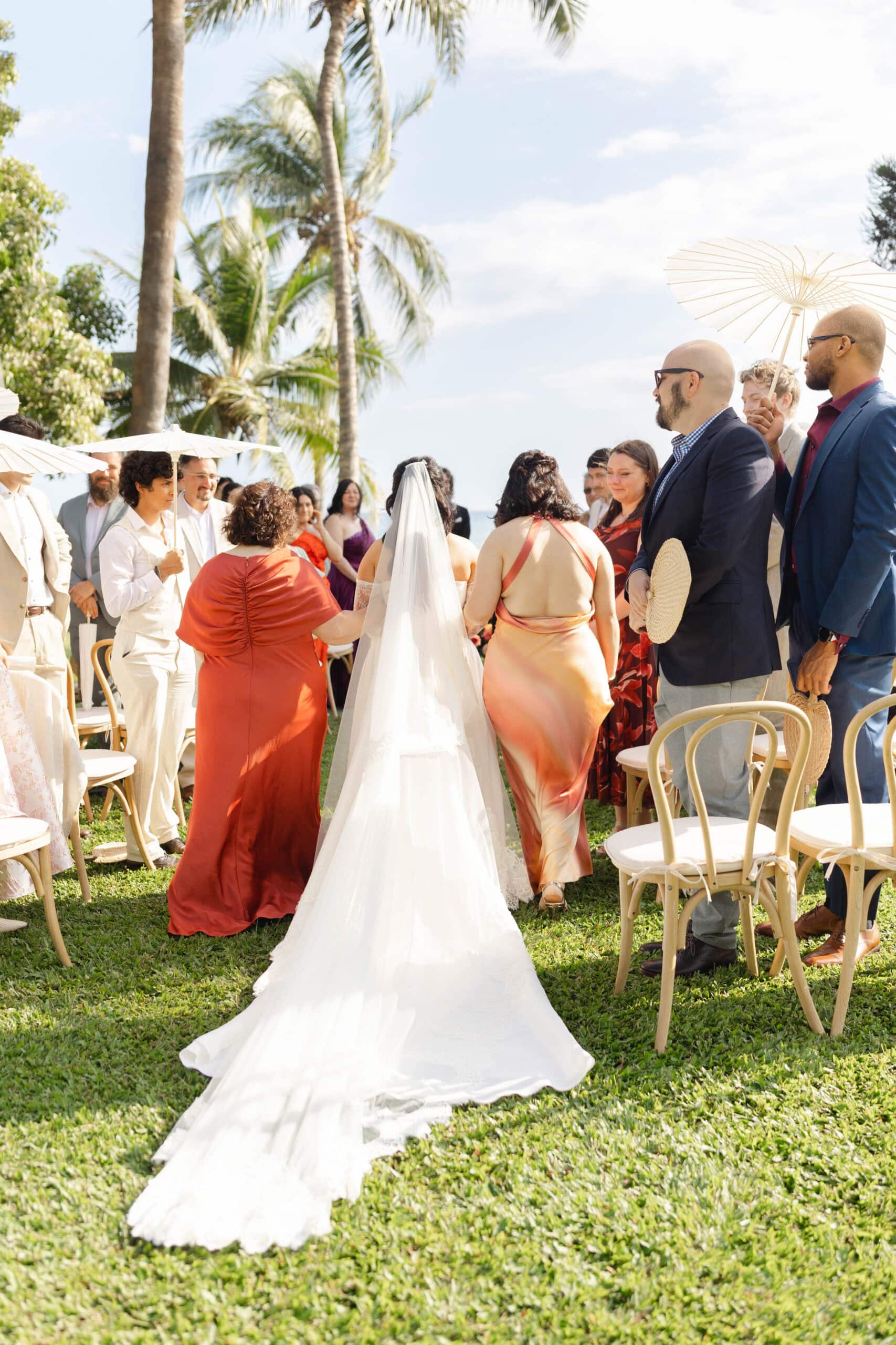A bride walking down the aisle