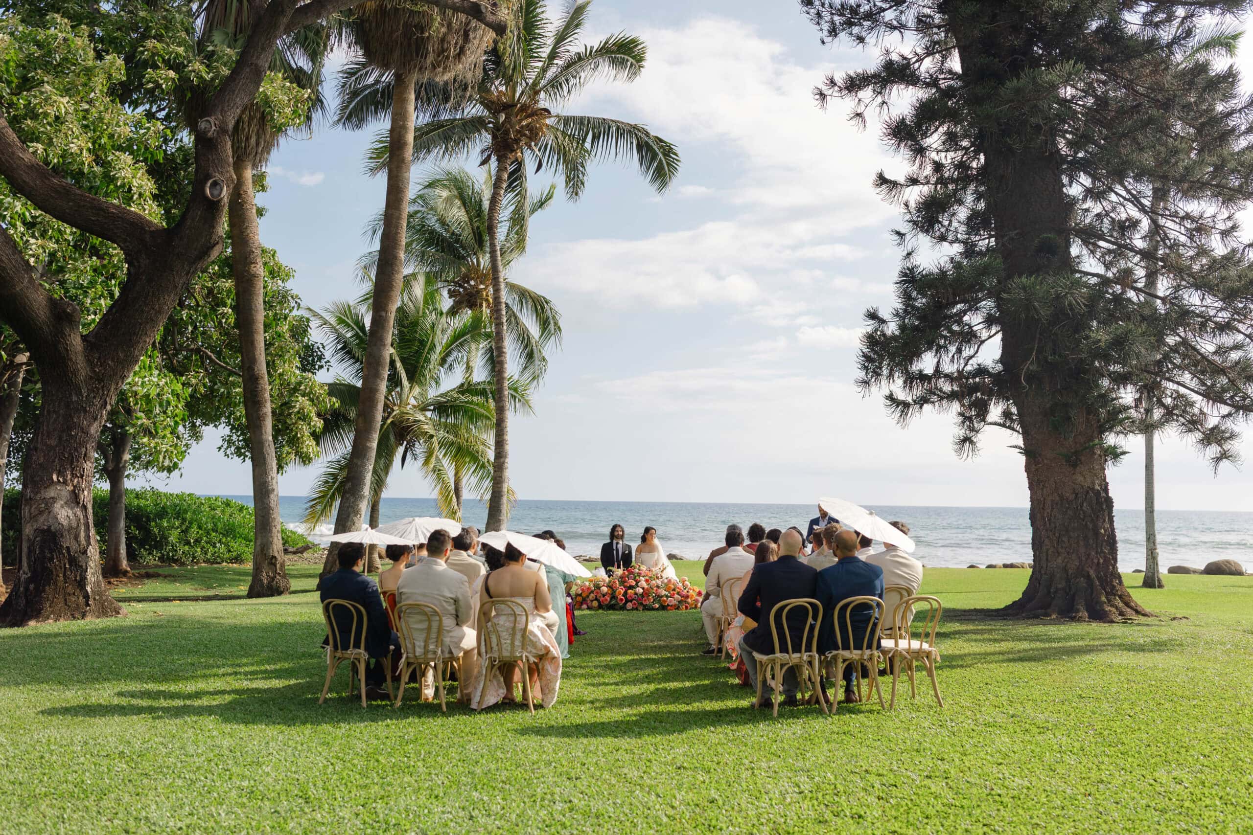 A wedding ceremony at Olowalu Plantation House