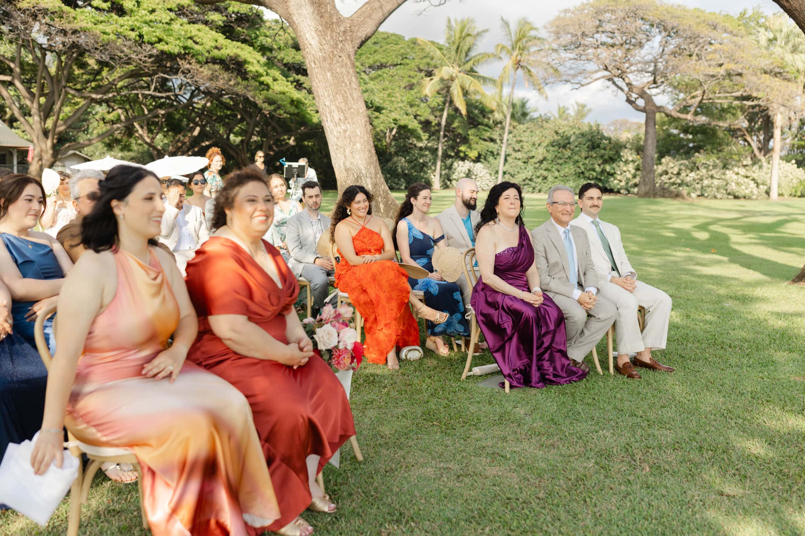 Wedding guests watching a wedding ceremony