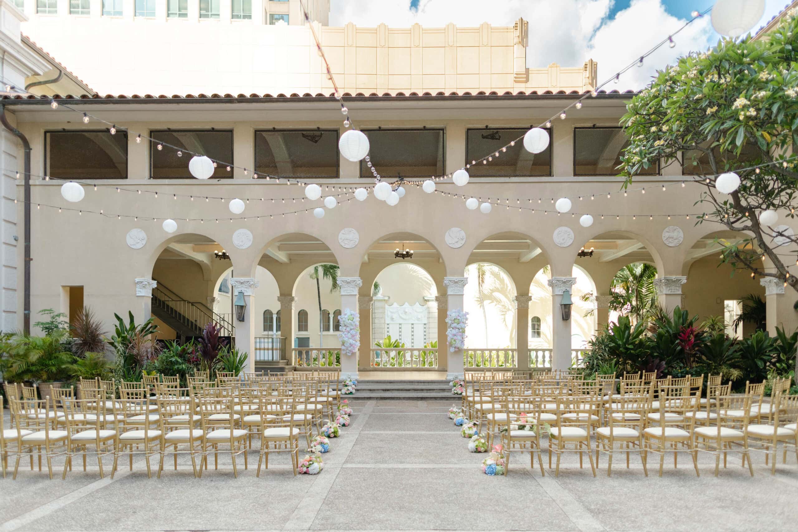 A ceremony setup at a Chicago wedding venue