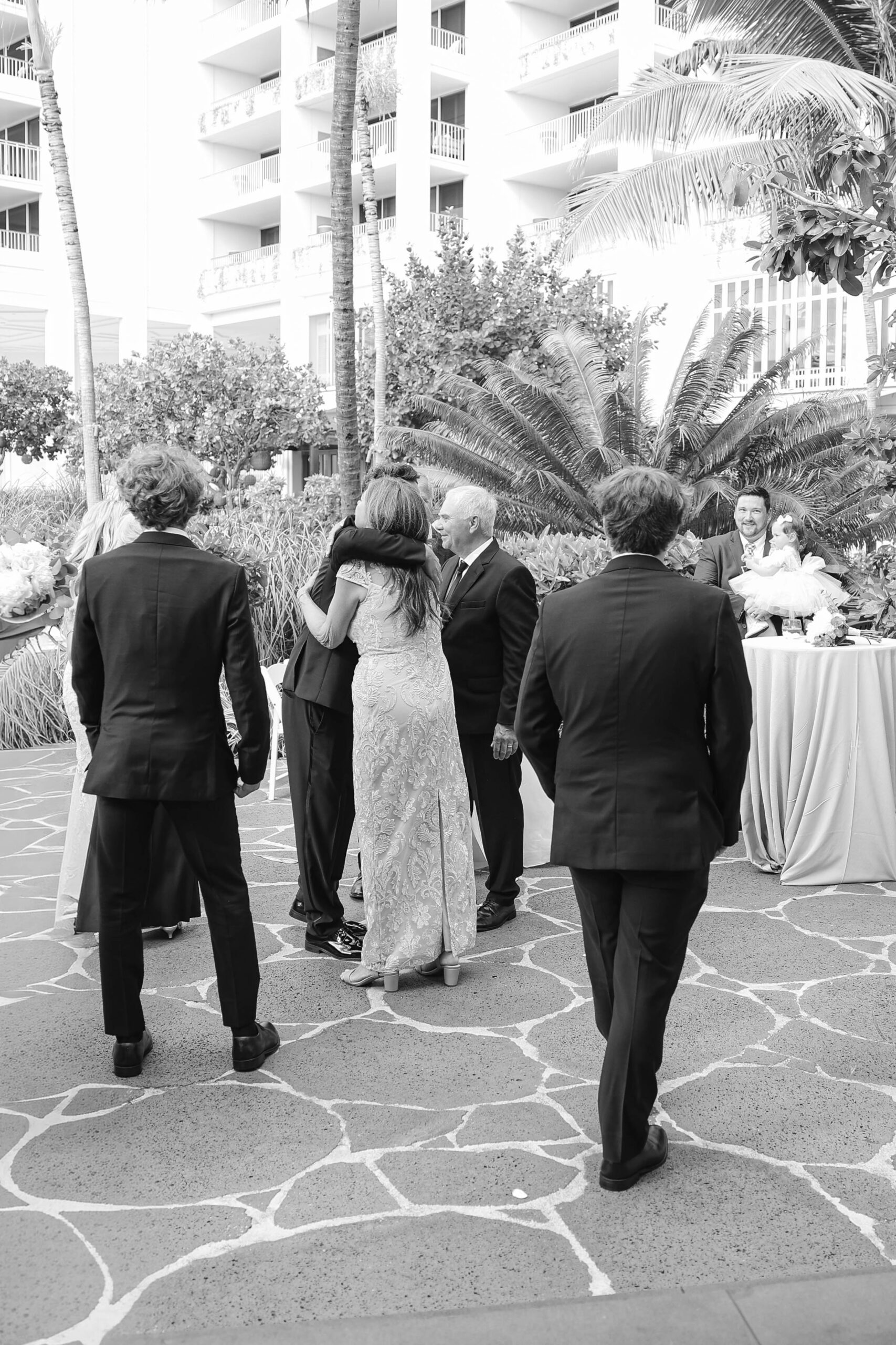 Wedding guests at a wedding reception