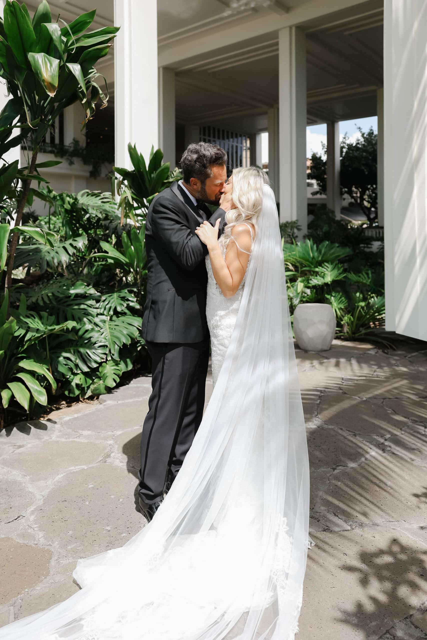 A bride and groom at their Chicago wedding venue