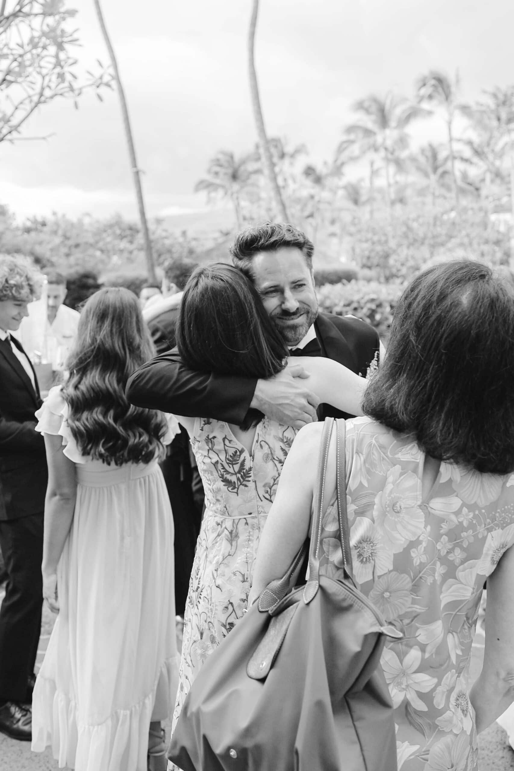 Wedding guests at a wedding reception