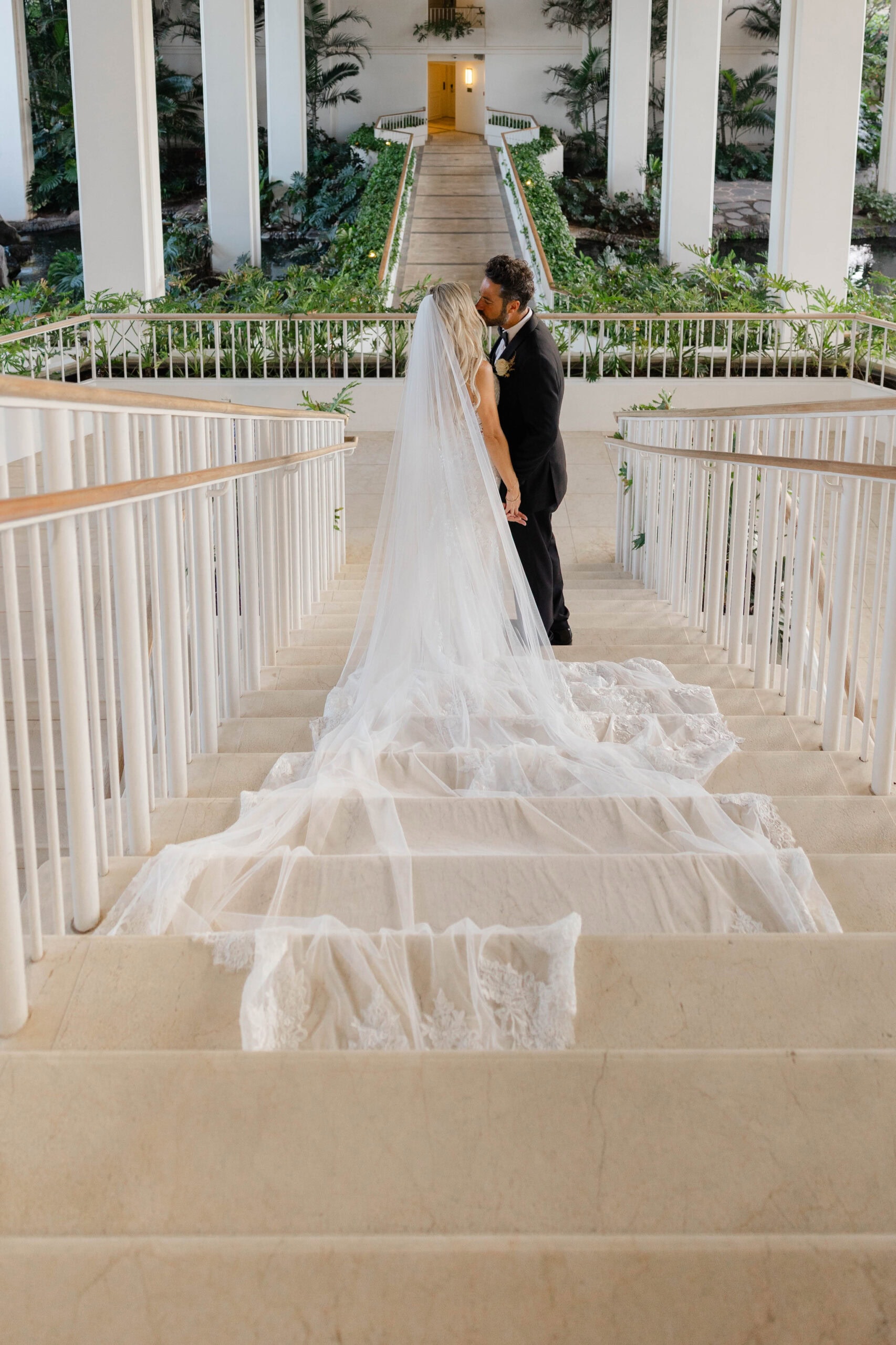 A couple at their St Louis wedding venue, Four Seasons Hotel