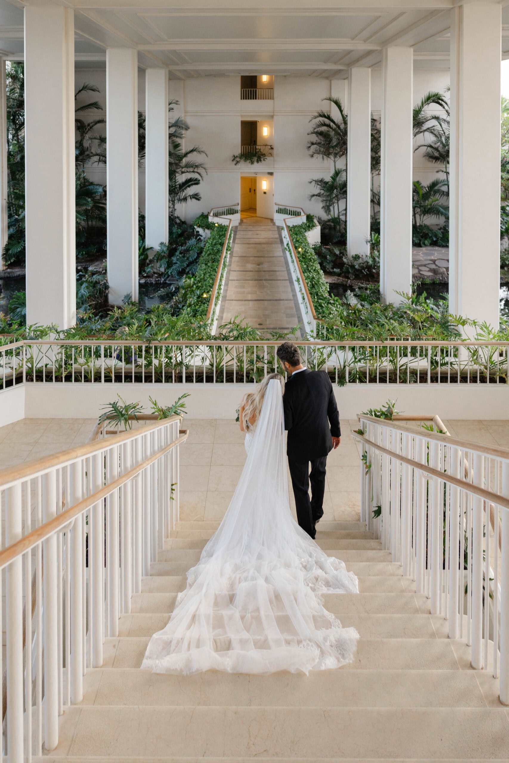A couple at their St Louis wedding venue, Four Seasons Hotel