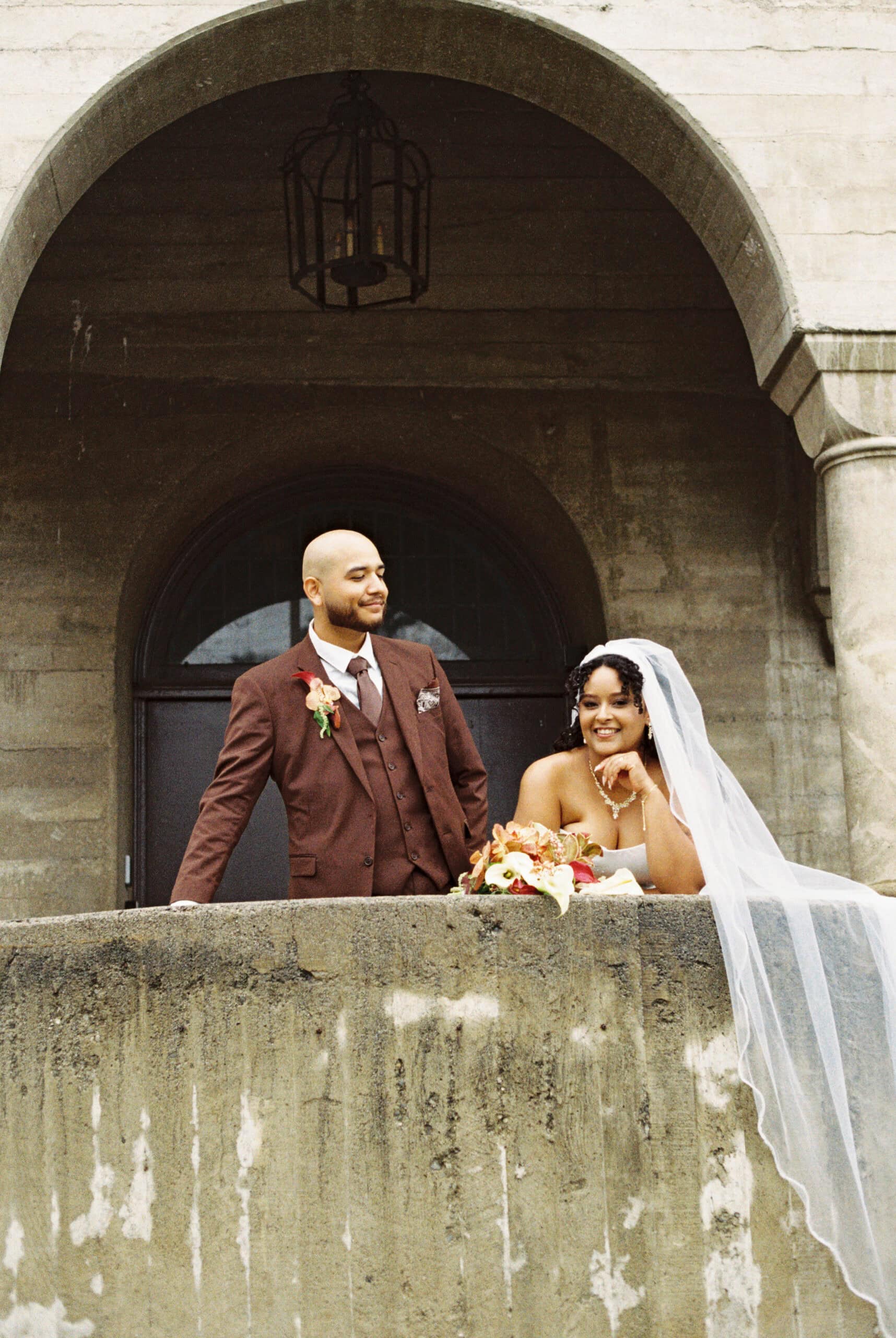 A bride and groom at a luxury St. Louis wedding venue