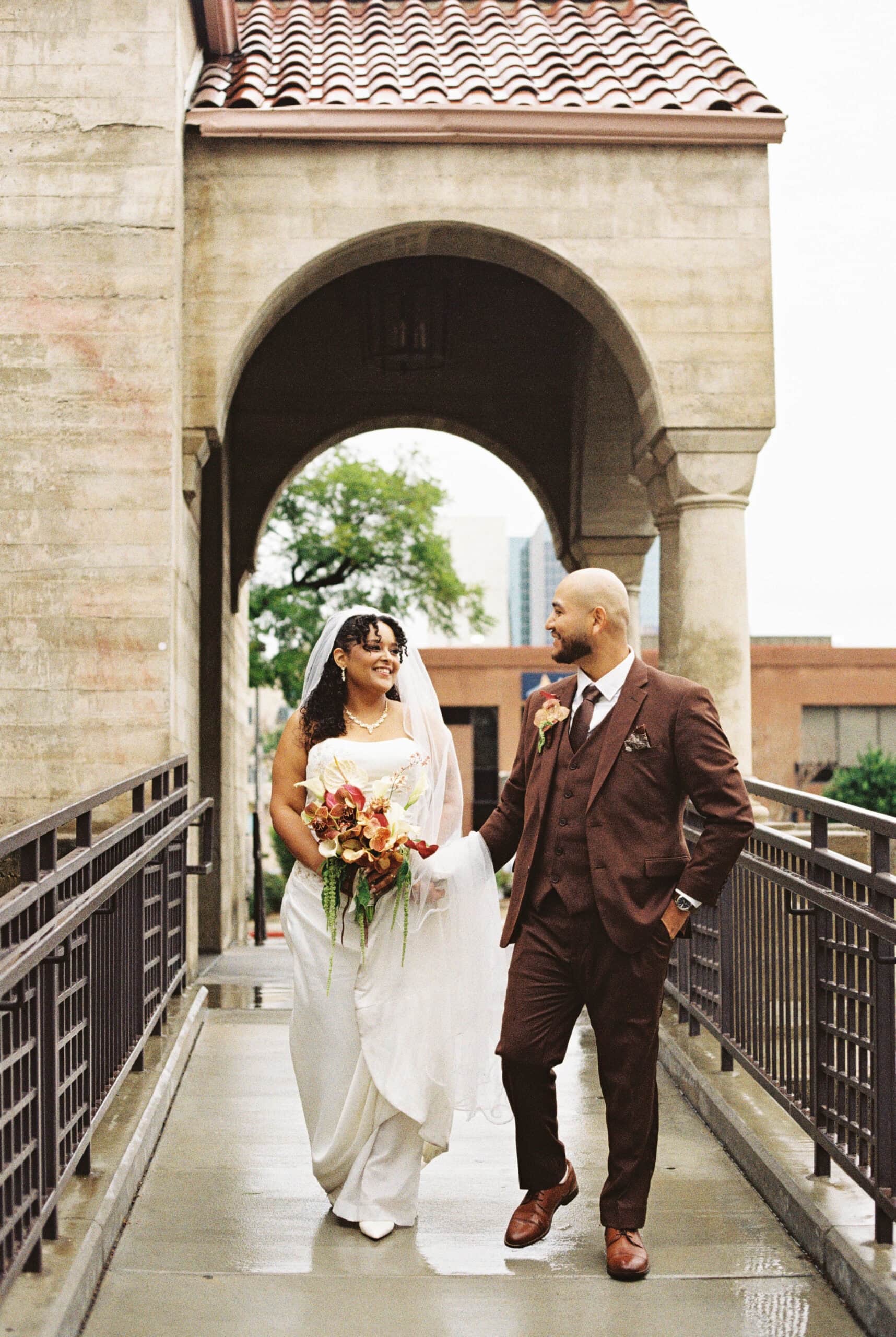 A bride and groom at a luxury St. Louis wedding venue